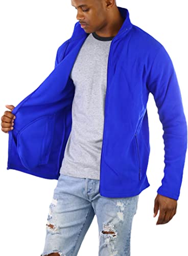 Image of ToBeInStyle Men's Zip Up Long Sleeve High Collar Polar Fleece Jacket