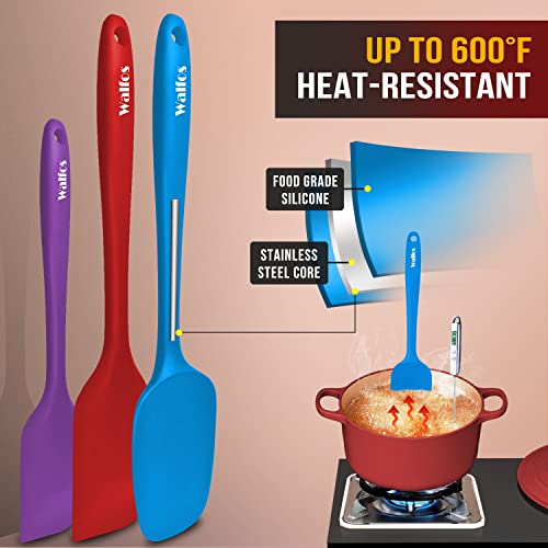 image for Walfos Silicone Spatula Set of 4(600°F）,Heat Resistant Kitchen Sili