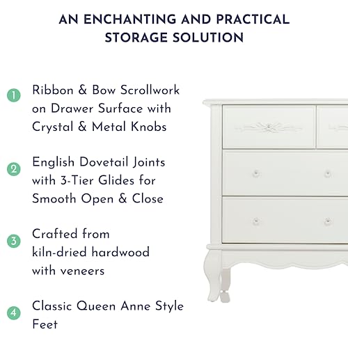 Evolur Aurora 7 Drawer Double Dresser, Frost #TOP5