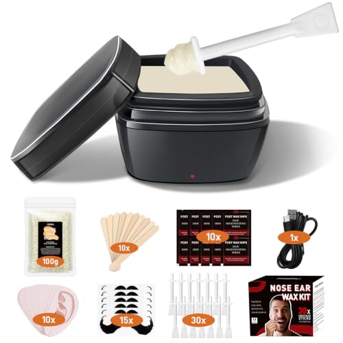 Image of Nose Wax Kit, Nose & Ear Hair Removal, Mini Wax Pot with 30 Nose Wax Sticks