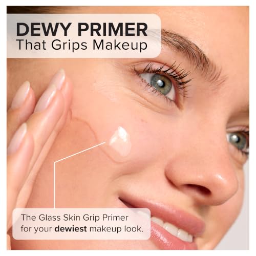 Image of Elizabeth Mott Thank Me Later Glass Skin Grip Face Primer, 30ml | K-Beauty Makeup Base Prep, Glass Skin Finish, Makeup Grip, Non-Sticky Serum Formula, Vegan, Cruelty-Free