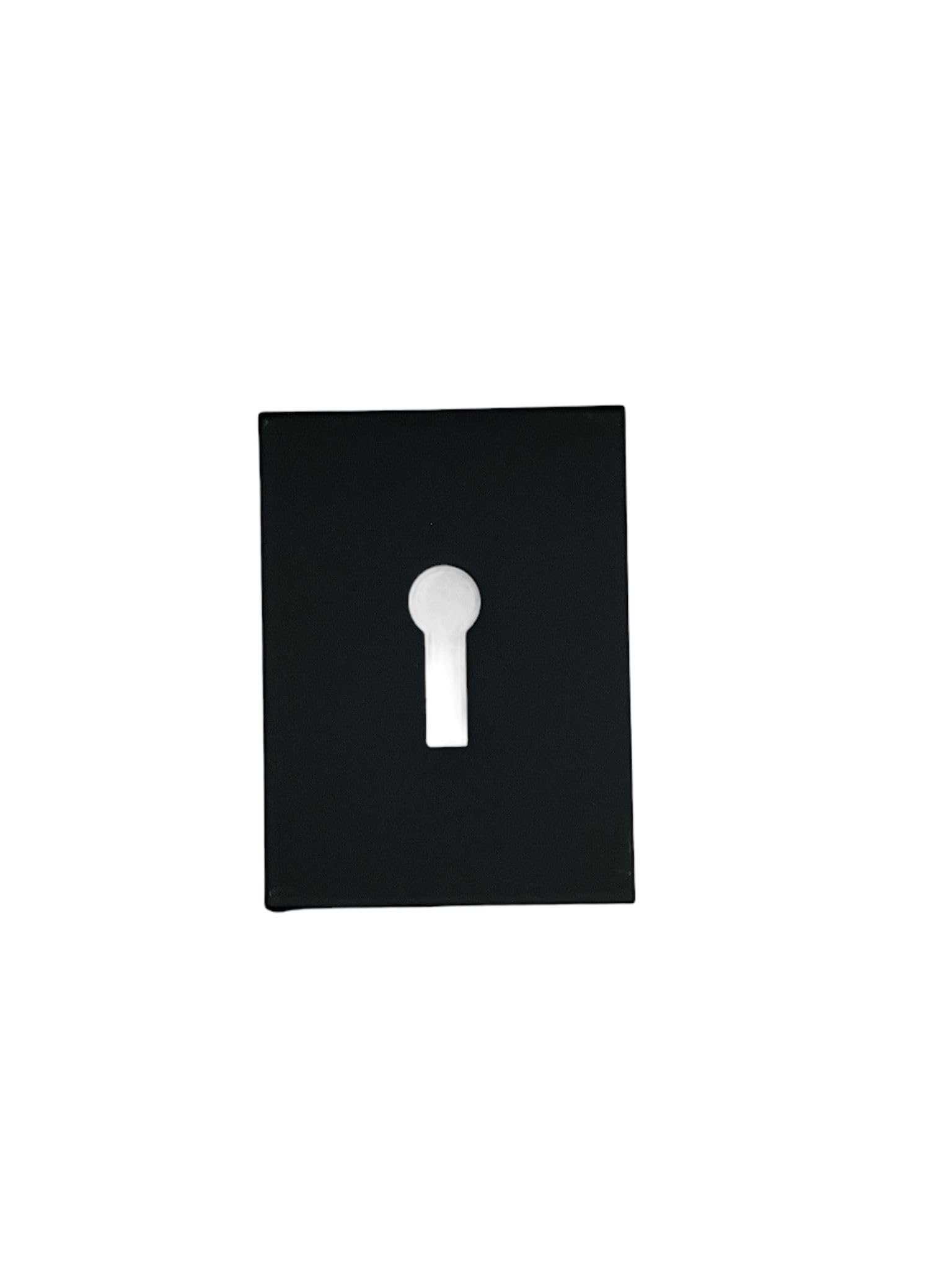 Bary Black Adhesive Flat Plate Escutcheon Keyway