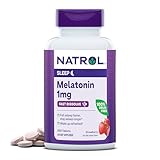 Natrol Fast Dissolve Melatonin 1 mg, Supplements for Restful Sleep, Sleep Support for Adults, 200 Strawberry-Flavored Melatonin Tablets, Up to a 200 Day Supply