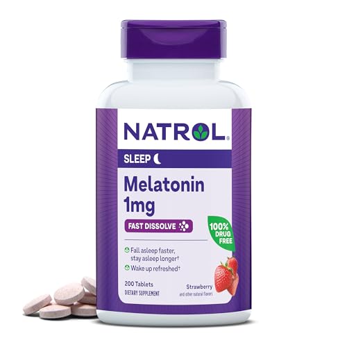Natrol Melatonin Fast Dissolve Tablets, Helps You fall asleep Faster, Stay asleep Longer, Easy To Take, Dissolves In Mouth, Faster Absorption, Maximum Strength,...