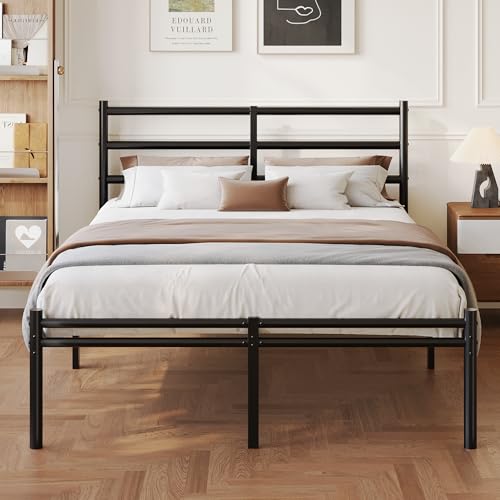 Yicensen Cama Doble 150 x 190 cm con Cabecero y Piecero de Metal