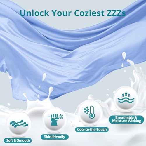 Image of Cooling Pregnancy Pillows for Sleeping, 65'' Full Body Pillow, Light Blue | Sasttie Maternity Pillow, OEKO-TEX, Down Alternative, Removable Cover, Pregnant Women Must Haves, Maternity Essential