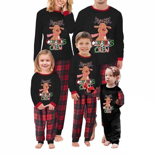 Gyaimxfu Pijamas Navideños Familiares Invierno Navidad Estampado En 3D Pantalón y Tops Dos Piezas Chirstmas Pyjama Suave y Elastico Familia Navideño Regalo Navideño S-XXLniños