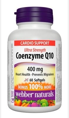 Webber Naturals Coenzyme Q10 Ultra Strength 400 mg Bonus, 30+30 softgels