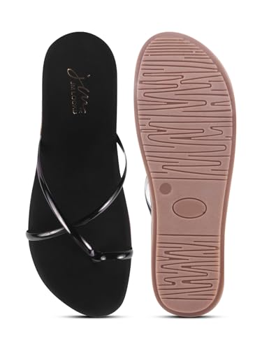 Image of JM LOOKS Women's Flat Sandals Toe Ring with Cross Strap Stylish Slip-On Flats | Comfortable Casual Sandals