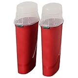 HOMZ 2-Pack Seasonal Holiday, Plastic Vertical Gift Wrap Storage Organizer, Red & Clear - Paper Wrapping Bin Containers for Christmas Gifts and Birthday Presents