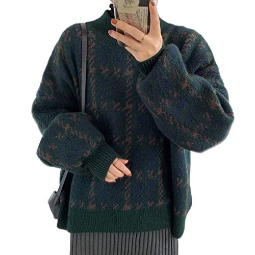 Grunge Clothes Grandpa Sweaters Vintage Aesthetic Baggy Dark Academia Clothing Plaid Striped Preppy Pullovers 2025