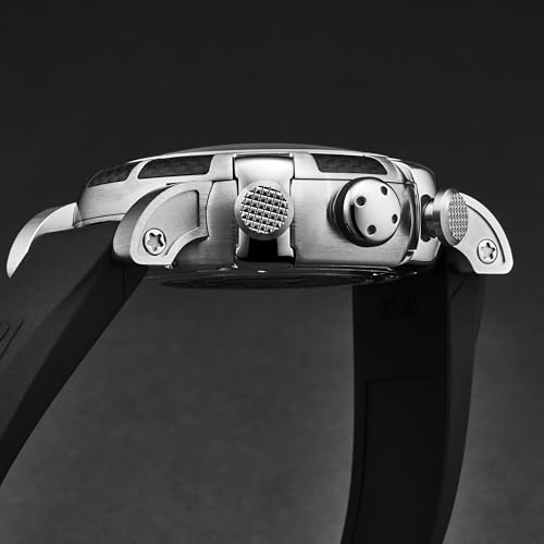 Romain Jerome Men's 'Moon Dust-DNA' Chronograph Grey Dial Black Rubber Strap Automatic Watch RJMDCH.401.10 - Image 6