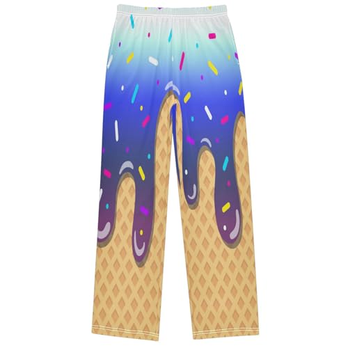 Boy's Pj Pants Cartoon Jogger Pants Elastic Waist Long Bottoms Trousers with Pockets 6-14 Years