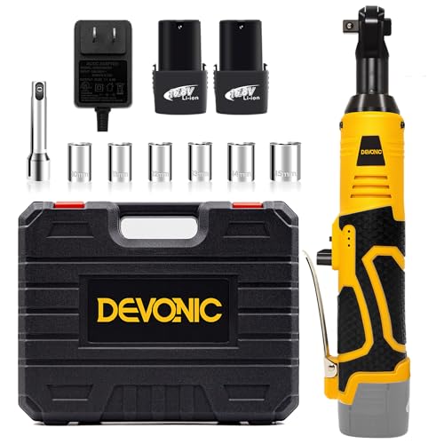 XGOLD Electric Ratchet Wrench 3/8 Set,40ft-lbs 400RPM 16.8V Cordless Ratchet Wrench,Electric Socket Wrench With 2 Batteries,6 Sockets,1/4” Adapter And Fast Charger