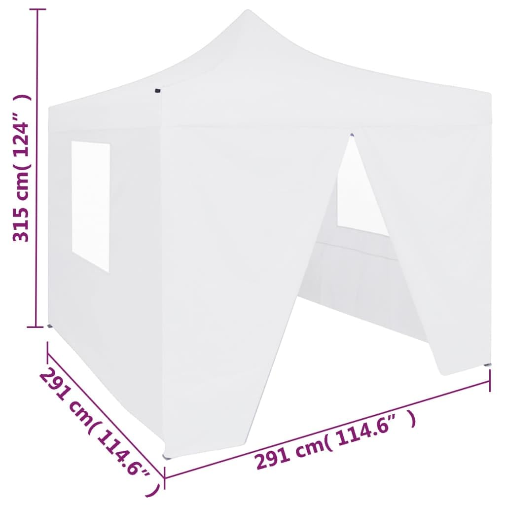 Gartenpavillon, faltbar, für den Außenbereich, mit 4 Wänden, 3 x 3 m, Stahl, Weiß