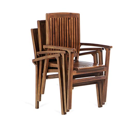 All Things Cedar Td24 Teak Stacking Dining Chair #TOP1