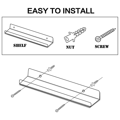 Sooyee 8 Pack Clear Acrylic Shelf, Invisible Floating Wall Ledge Bookshelf, Kids Book Display Shelves Wall Mounted,Funko Pop Shelves #TOP6