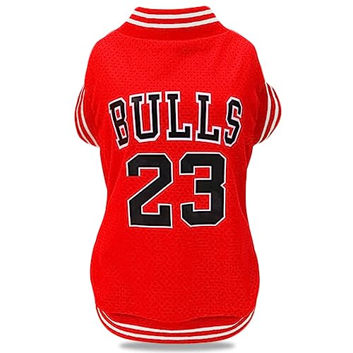 Dog Clothes Basketball Mesh Breathable T-Shirt,Pet Clothes Puppy Sportswear Spring/Summer Fashion Dog Shirt. (Red, XX-Large)