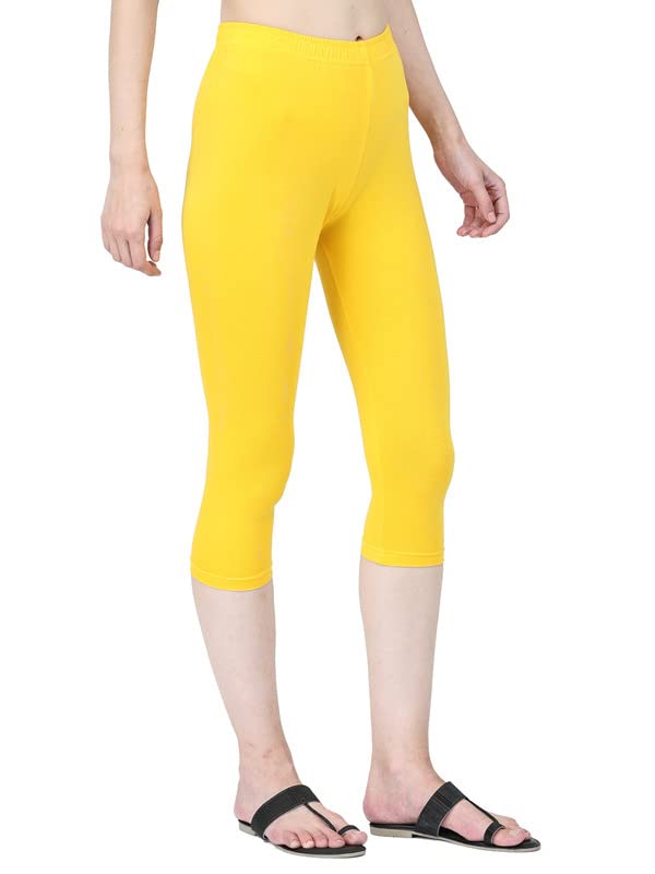 Image of Robinbosky Premium Stretchable Cotton Capri Legging for Women | Suitable for Formal wear & Casual wear | High-End Elastic Makes. The Leggings Squat Proof and Durable for Travel, Yoga, & Workout.