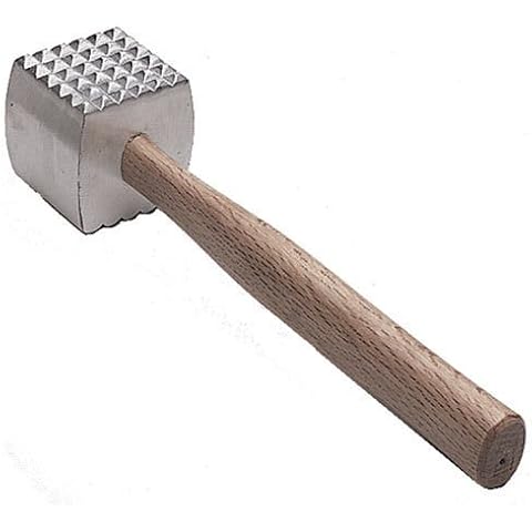 Great Credentials Extra Large Heavy-Duty Meat Tenderizer Mallet, Meat Tenderizer Hammer, Double-sided, Commercial-Grade, Wood Handle Cover