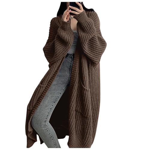 Cardigan mi-long polyvalent en maille chaude pour affronter le froid