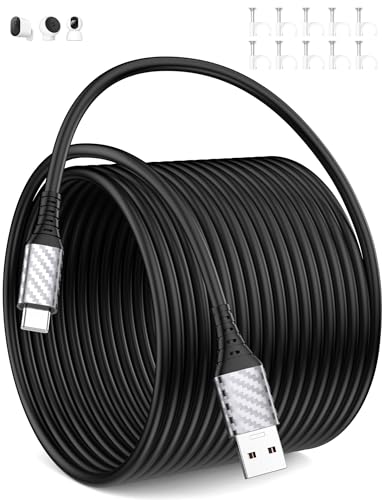 Cable USB C 9m/30ft, 3A Extra Long Câble USB A vers USBC Charge Rapide Cable Charge Type C Cordon pour iPad Air Samsung A16 A17 S25 S24 S23 Pixel 9a 8a 7 6 Mi...