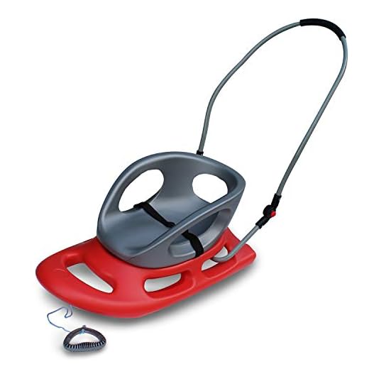 Flexible Flyer Portable Snow Stroller Baby Sled. Toddler Boggan Infant Sleigh, red, 33 x 14 x 17 inches