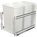 Knape & Vogt USC15-2-35WH in-Cabinet Soft Close Pull Out Trash Can, 19.19 by 14.81 by 22.44-Inch,White
