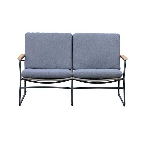 OUTLIV. Maranello 2-Sitzer Sofa Stahl & Rope Schwarz/Grau