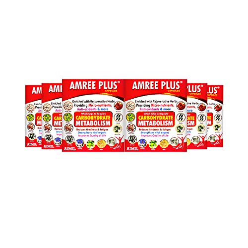 AIMIL Amree Plus Capsules Ayurvedic Medicine| Natural Care | 20 Capsules (Pack of 6)