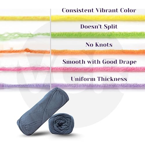 Image of VCR 4Ply Navy Blue Yarn, 100 Grams Hank, 320 Meters Length, Cotton Combed Ball for Crochet and Knitting, Soft Crosia Threads, Pack of 1 Yarn, Suitable for DIY Crafts