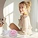 NexuusVuee 2 Pcs Large Body Powder Puff and Powder Container with Puff Crystal Case, Soft Washable Reusable Velour Face Body Glitter Wet Dry Makeup, for Bath and Travel ﻿