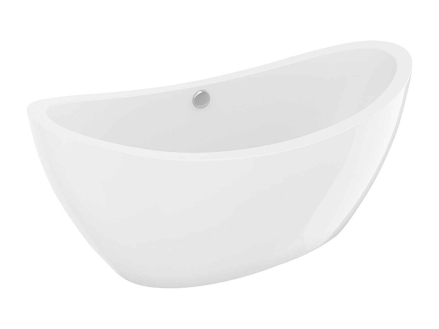 Vente-unique - Banheira isenta de design branco - 225 L - 170 x 83 x 77 cm - ALDA