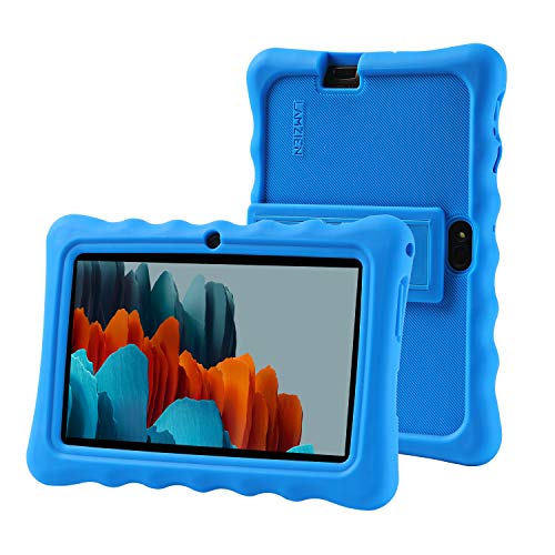 Lamzien Beschermhoes van siliconen met verschillende hoeken, bescherming tegen botsingen voor tablet van 17,8 cm (7 inch), voor Dragon Touch LAMZIEN Haehe Pritom Q88, blauw