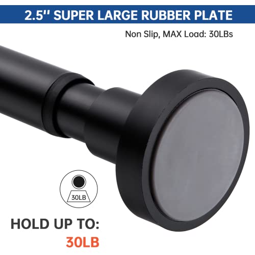 EBOATOP Shower Curtain Rod Tension - Never Rust No Drill Non-Slip Spring Tension Shower Rod, 43-73 inches Stainless Steel, Matte Black