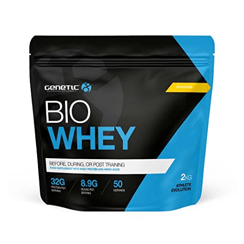 Whey Protein Powder - Genetic Supplements - Whey Protein - 2Kg - Banana Flavour - Protein Whey - 50 Servings