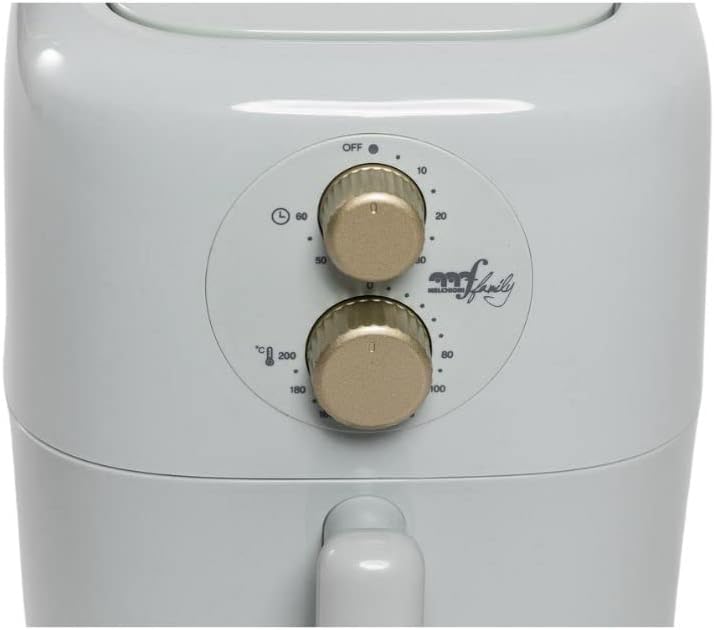 Close-up of Melchioni Family Cloe Air Fryer control knobs