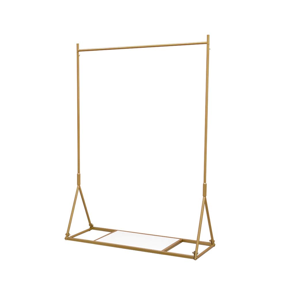 Robuster Kleiderstangenständer aus Metall mit Einer Kleiderstange und einem unteren Ablagefach für Boxen, Schuhe, Stiefel (Golden) (Size : 100x40x165cm)