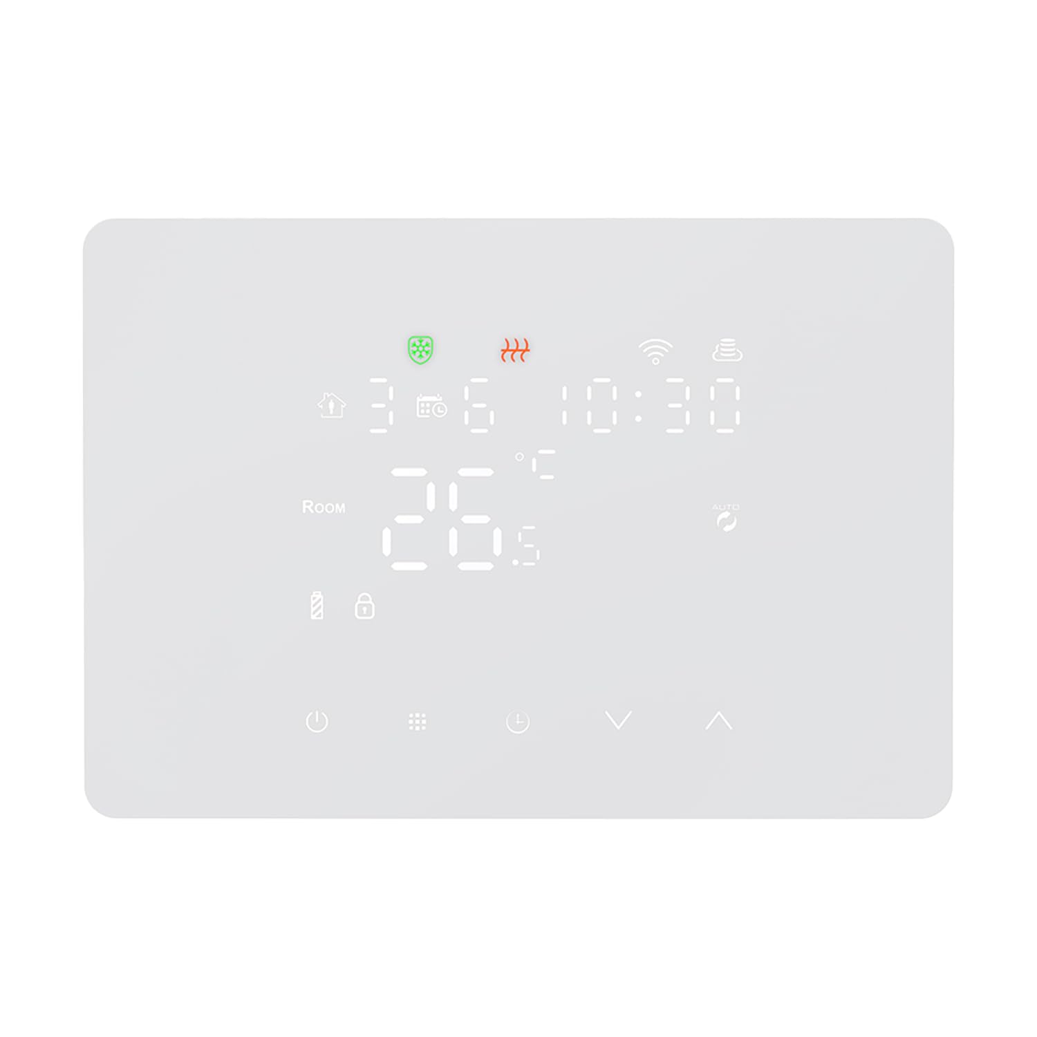 Smart Termostato WiFi per Caldaia a Gas, Termostato Ambiente da parete,Termostato Digitale Programmabile, Funzione INVERNO/ESTATE,Display LCD Touch Riscaldamento Domestico (100-240V)