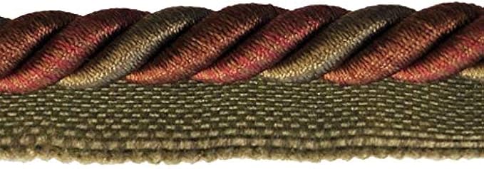 Milante Collection BC-1023-88/06-3/8 Inch Cord with Lip - Dark Brick and Brown -50 Yard roll