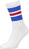 Verschiedene, Spirit of 76 The royal Reds  Retro Socken Weiß, Blau & Rot gestreift  knöchelhoch  Unisex Strümpfe Size M (39-42)