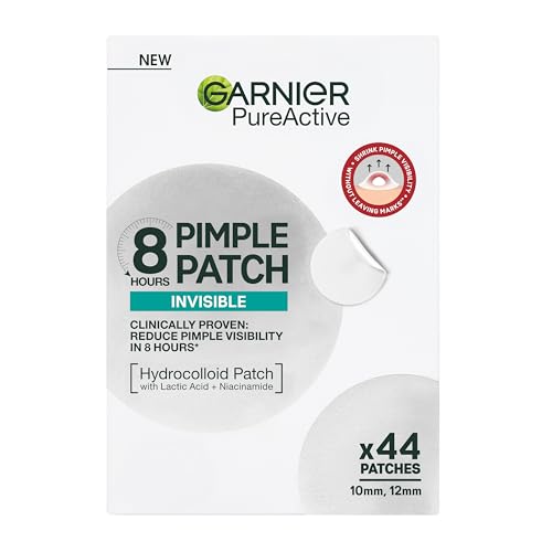 Garnier Pure Active Pimple Patches - Parches Invisibles para Granitos de la Cara y Cuerpo, con Tecnología Hidrocoloide, dos Tamaños x 44