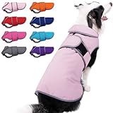 MIGOHI Warm Dog Coat Winter Dog Jacket,Waterproof Cold Weather Coats for Dogs,Fleece Jacket for Small Medium Large Dogs,Reflective Thick Fleece Vest with Leash Hole