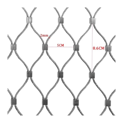 Malla de acero inoxidable 304 con rombos de 5cm para cerramientos anticaídas 2