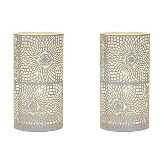 JHY DESIGN Uppsättning av 2 vita bordslampor batteridriven, trådlös nattlampa med LED Edison lampa vintage batterilampa för bröllop fester uteplats inomhus utomhus sovrum vardagsrum hall sängbord