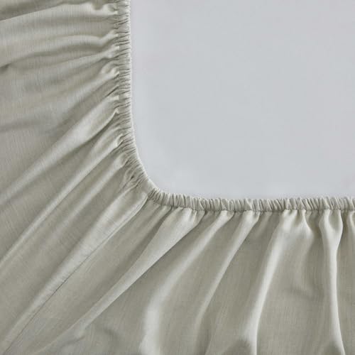 Calvin Klein - Queen Size Sheet Set, Buttery Soft Cotton Sateen Bedding with Deep Pockets, Lightweight for Year Round Comfort, 3 Piece Bed Sheets with Matching Pillowcases (Contrast Weave Green) by Calvin Klein - Used condition - Image 6