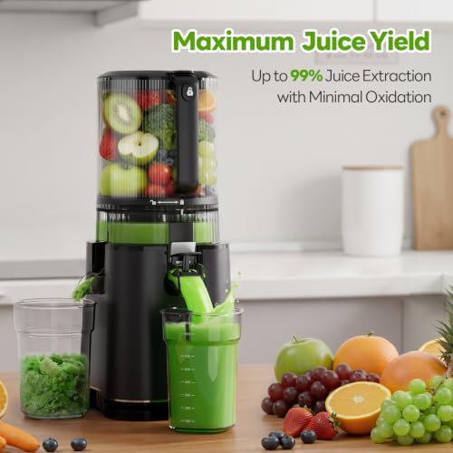 ECOSELF 3-in-1 Cold Press Juicer Machines, 6.0 Feed Chute, 100oz Capacity