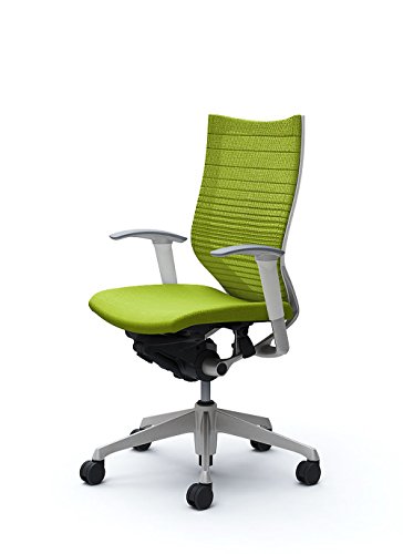 オカムラ オフィスチェア バロン ハイバック 可動肘 座クッション ライムグリーン CP85DW-FGR5
