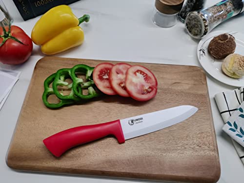Ceramic Kitchen Knife Set With Covers In Gift Box, Healthy Stain Resistant & Non-Rust, Dishwasher Safe - Colorful Knife Set - 6''Chef Knife, 6''Serrated Bread Knife, 5''Utility & 4''Paring Knife Umogi #TOP4