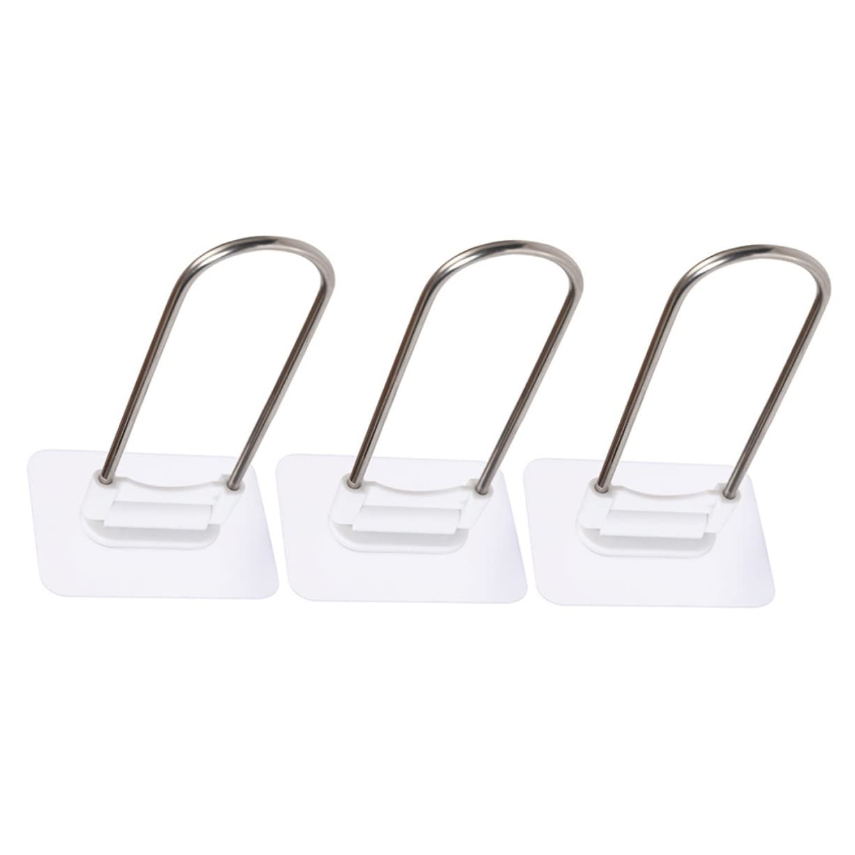 ABOOFAN 3pcs Wall Mount Hanger Organizer Rack Stainless Steel No-Trace Clothes Hanger Storage for Balcony Punch-Free Design Space-Saving